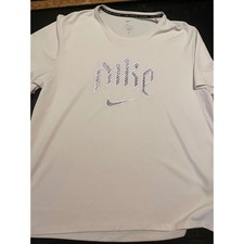 Nike Dri Fit Running Division Mens XL TShirt White Short Sleeve Athletic