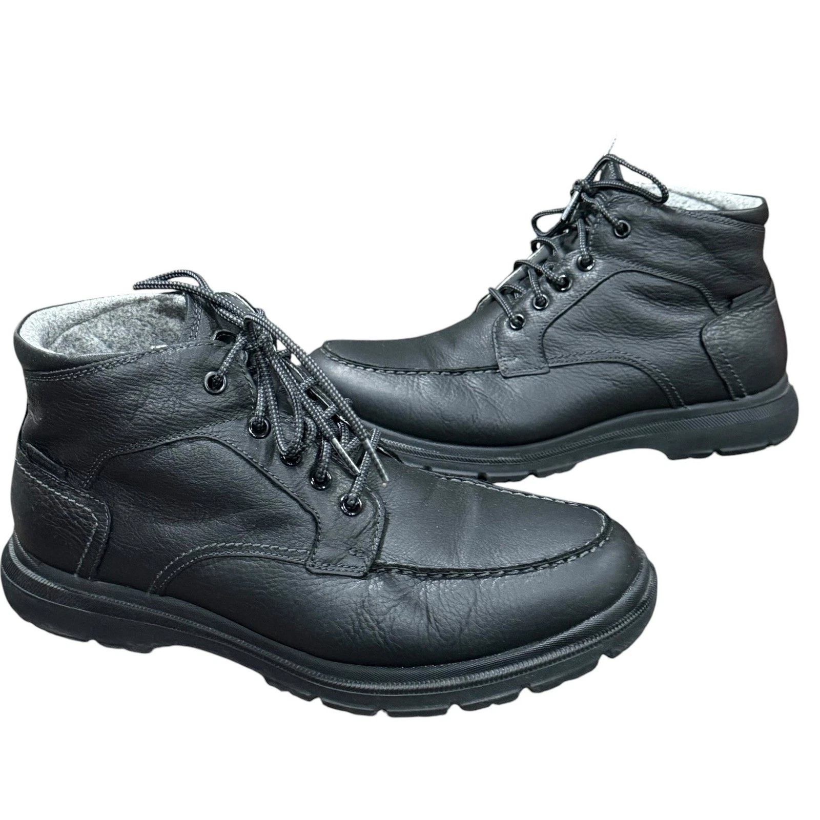 Florsheim Lookout Moc Toe Snow Boots Mens 9 Black Leather Insulated Waterproof