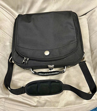 Black Nylon Padded 15 in Laptop Messenger Shoulder Bag Adjustable Strap