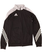 ADIDAS Womens Tracksuit Top Jacket UK 10 Small Black Colourblock Polyester BV08