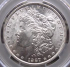 1887 "P" Morgan SILVER Dollar $1 CACG MS61 CAC #312 Unc Uncirculated ECC&C, Inc.
