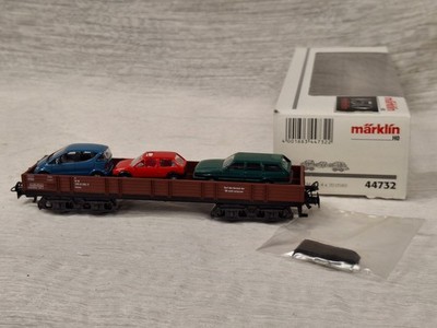 Marklin HO 44732 DB Low Side Gondola w Auto Transport Original Box NIB