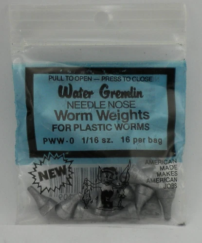 Water Gremlin PWW-0 Needle nose Worm Weight 1/16 oz 16ct - Picture 1 of 2