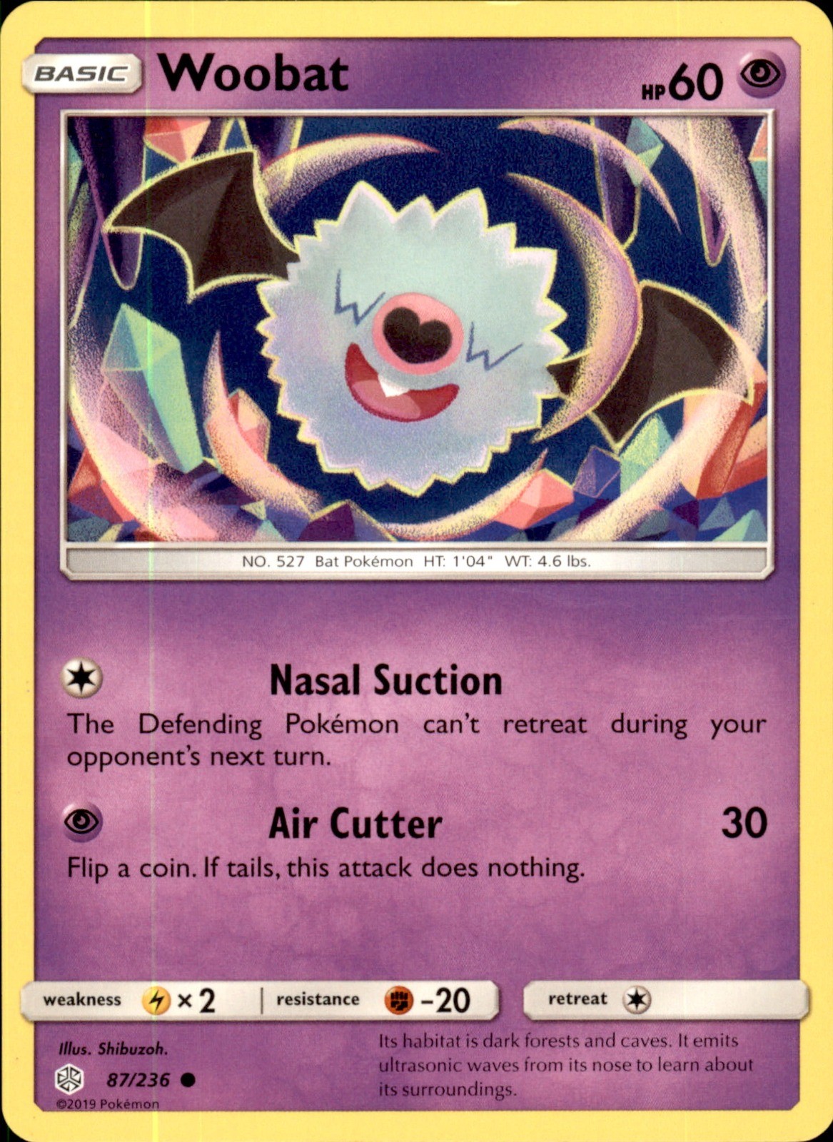 Woobat 87/236 - Pokemon SM - Cosmic Eclipse - LP