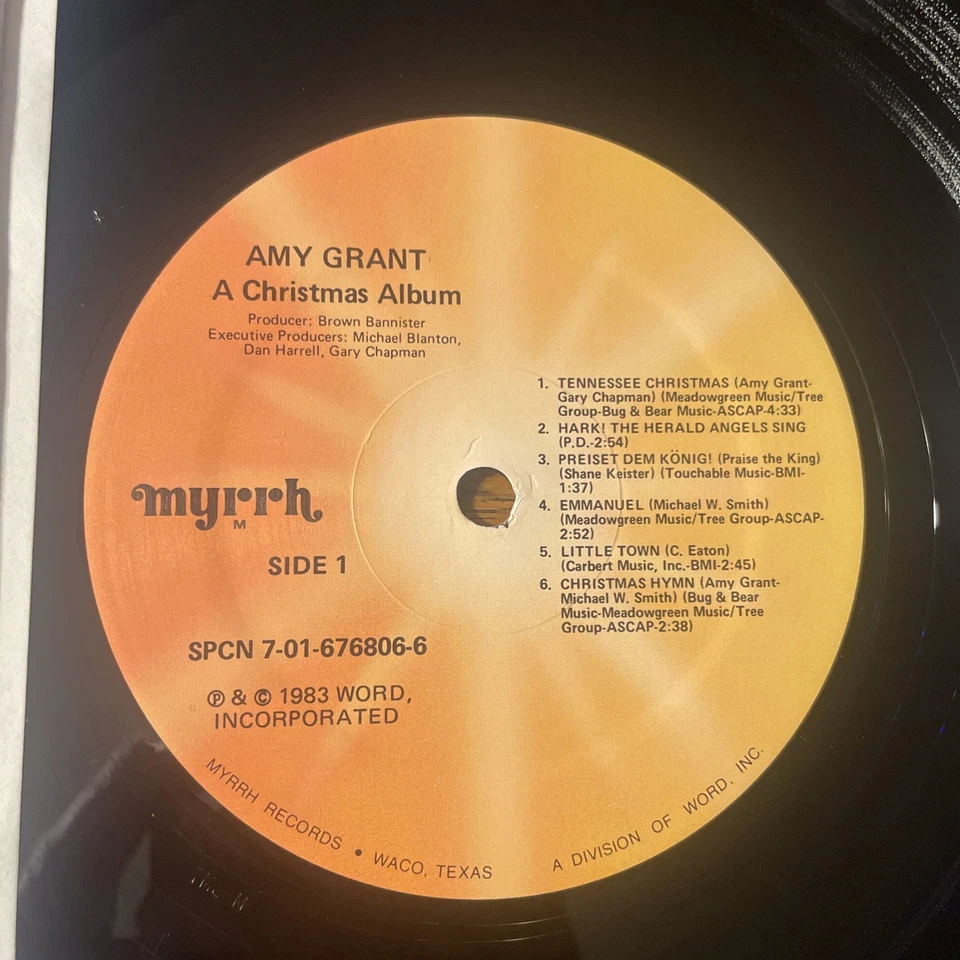 Amy Grant / A Christmas Album LP Myrrh 1st USA Press + Inner GF Xian Holiday EX! - Image 3 of 4