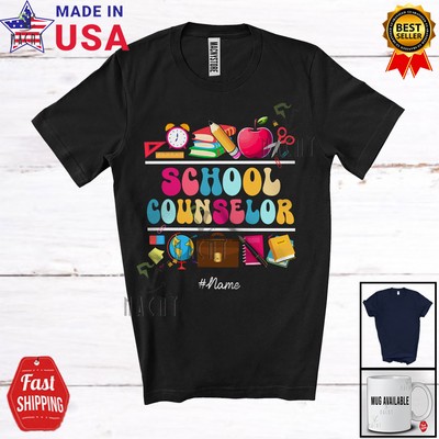 Custom Name School Counselor; Back To School Teacher Collection Family T-Shirt