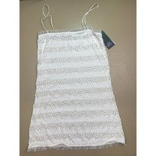 Wild Fable White Lace Mesh Trim Cami Tank Top Medium NWT