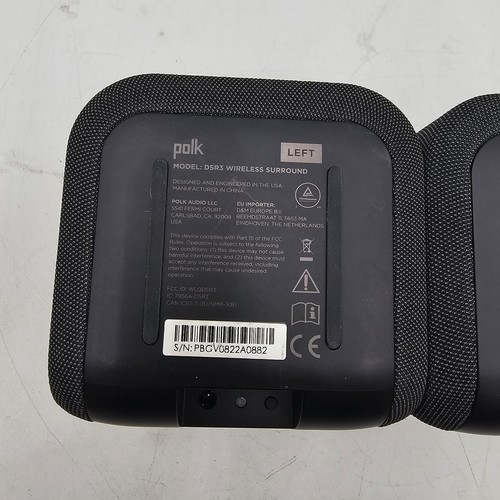 Polk Audio DSR3 Wireless Speakers Surround Sound Left Right for DBRX1 Sound Bar - Picture 11 of 12