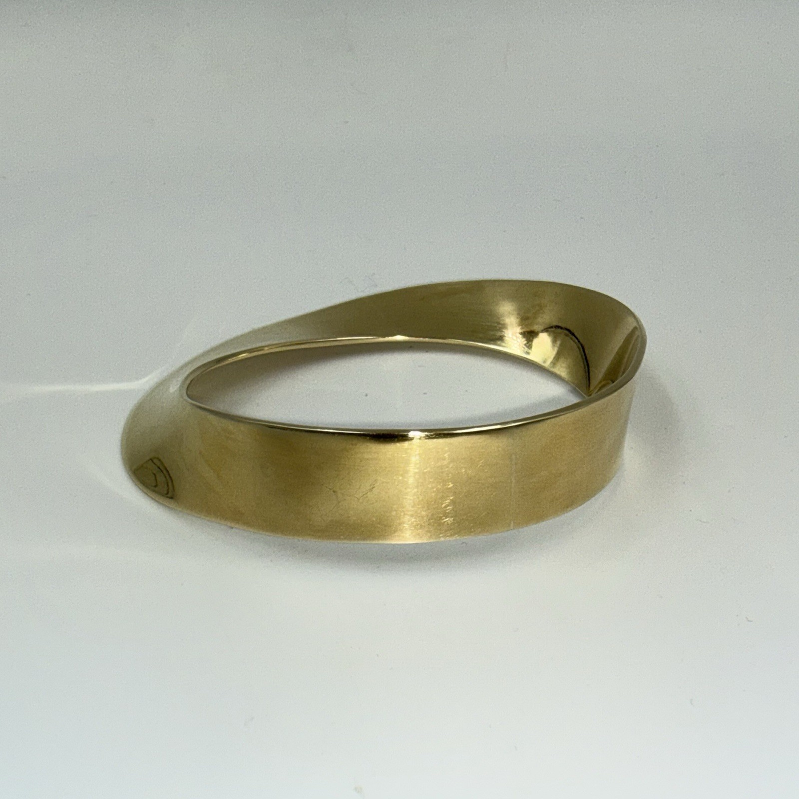 Solid Brass Asymmetrical Bangle Bracelet - image 1