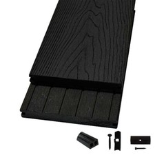 Woodstore24 Massiv Terrassendiele WPC Komplettset WoodoMalta - 2,4m - anthrazit