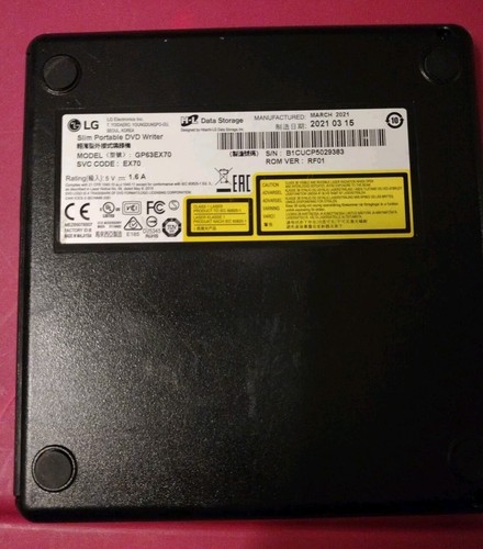🔥 LG EX70 Ultra Slim Portable DVD Writer Windows/Mac (GP63EX70) - Picture 2 of 4