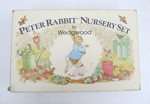 Wedgwood Beatrix Potter Peter Rabbit 3 Piece Nursery Set Plate Bowl Mug New NIB