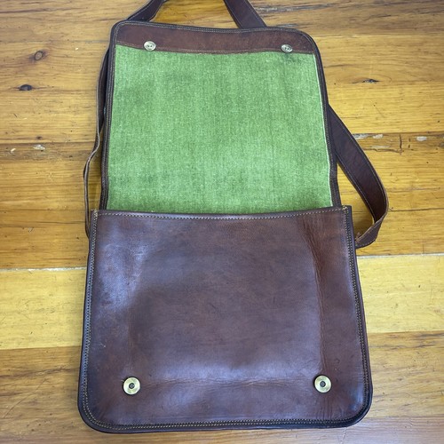 Cuero Vintage Handcrafted Leather Travel Messenger Bag 13x11x4" Laptop Briefcase - Picture 3 of 19