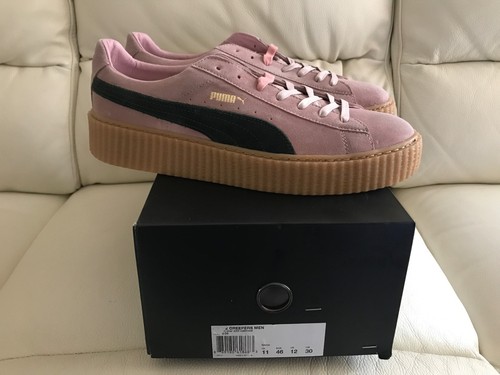 PUMA RIHANNA PINK SUEDE CREEPERS FENTY SIZE UK 11 US 12 MENS TRAINERS - Picture 1 of 3