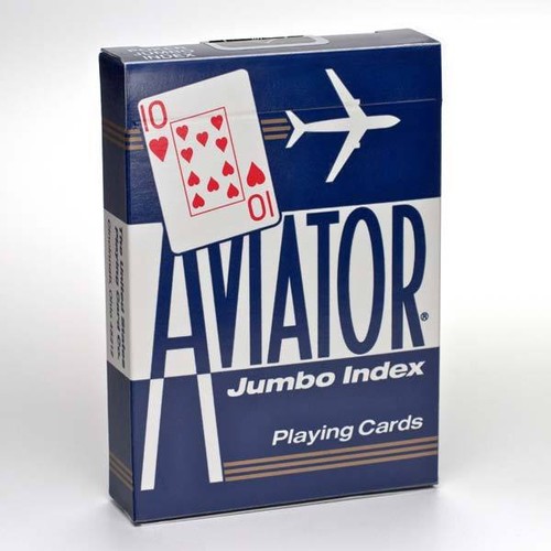 2 DECKS AVIATOR JUMBO INDEX DECK POKER PLAYING CARDS 1 RED 1 BLUE USPCC NEW - Picture 6 of 9