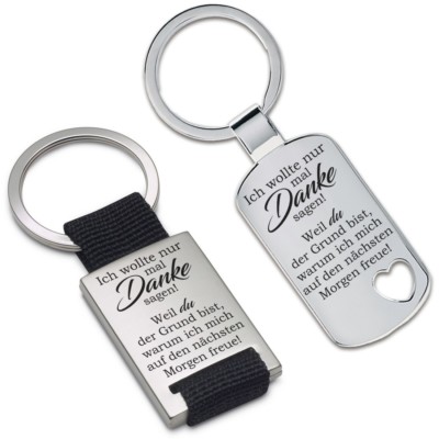Lieblingsmensch Schlüsselanhänger „Und Dann“ – Graviertes Metall Mit Textilband, 9x3,5 Cm