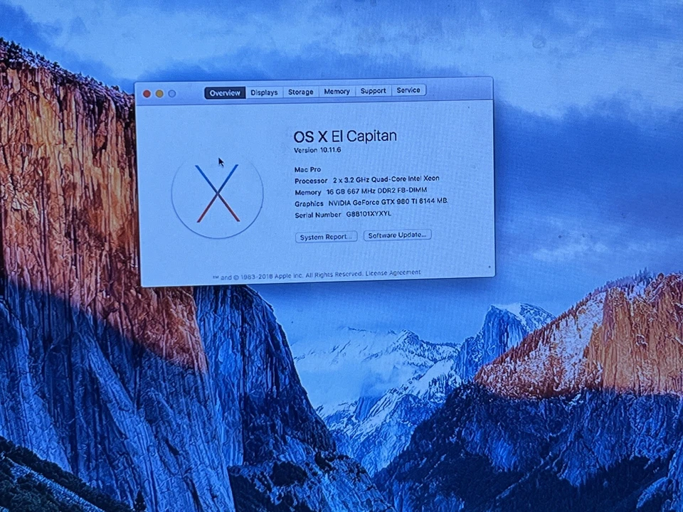 Apple Mac Pro A1186 GTX 980Ti EMC 2180 2 x 3.0 GHz Quad-Core Xeon 16GB 250GB SSD - Image 2 of 4