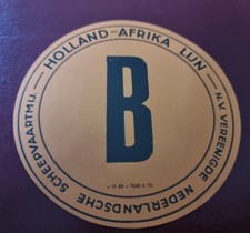 Vereenigde Nederlandsche Scheepvaartmaatschappij Vintage Luggage Label