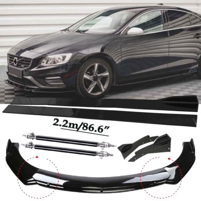 Front Bumper Lip Spoiler Diffuser Splitter Rear Side Skirt For Volvo ...