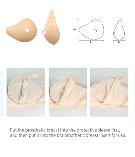 Silicone Breast Form Mastectomy Chest Light Weight Breathable Armpit Resection - Picture 21 of 26