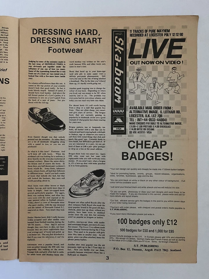 Skinhead Times newspaper #4 Summer 1991 UK Oi! Punk Ska Politics Vintage Rare - Image 3 of 4