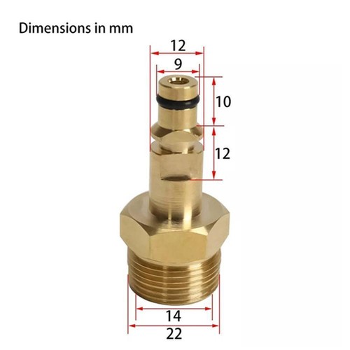 1/2/5PC M22 14mm Pipe Quick Adapter Converter Pressure Washer Outlet For Karcher - Picture 2 of 10