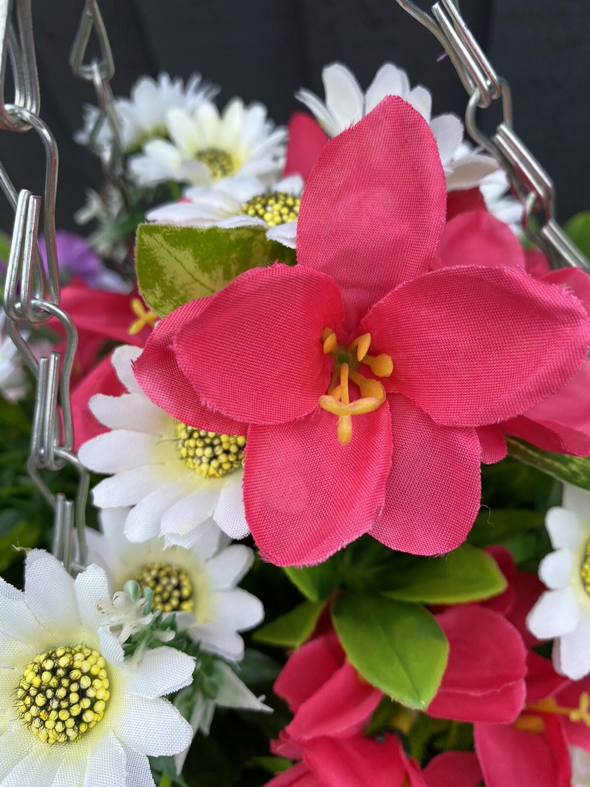 (46) 12 Inch Rattan Hanging baskets with artificial flowers eBay