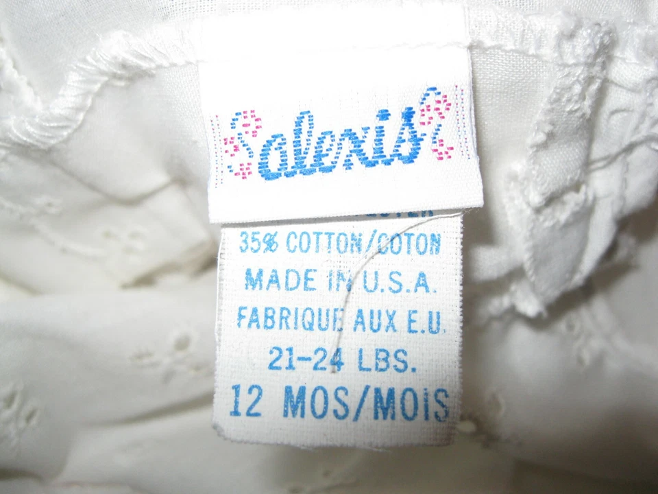 Vestido vintage primavera Páscoa Alexis bebê menina ilhós branco acabamento vermelho 12M 21-24 libras EUA - Imagem 3 de 4