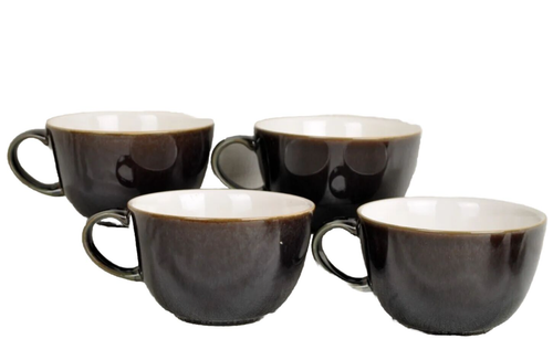 DENBY Stoneware Oyster Tea Cup Set/4 Seconds England New - Picture 3 of 5