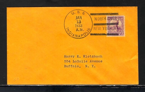 1933 - USS INDIANAPOLIS - NORTH RIVER NEW YORK - UNSEALED