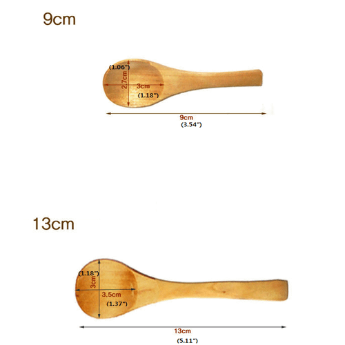 6piece(9/13/15/17cm) Long Handled Wooden Spoon Teaspoon, kitchen Cooking Utensil - Picture 5 of 7