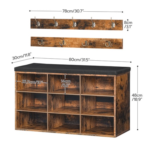 Banco de zapatos HOOBRO estante para zapatos con asiento estante para zapatos - Imagen 47 de 58