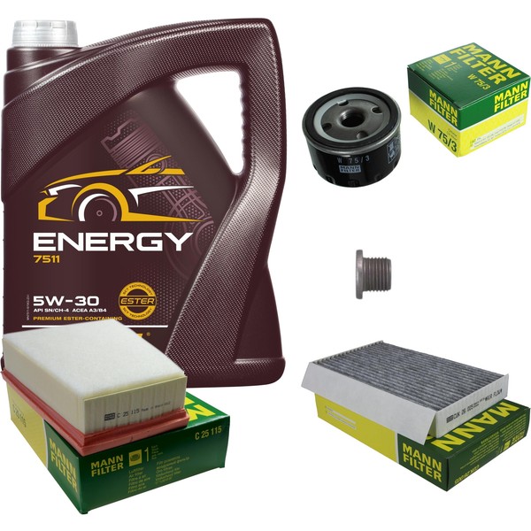 Mann Inspektionspaket 5 L Mannol Energy 5W-30 FüR Renault Megane III Grandtour-image