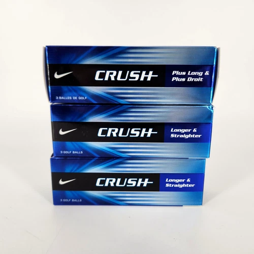 Nike Crush Golf Balls Longer Straighter - 3 Sleeves (9 Balls) with Logo NEW