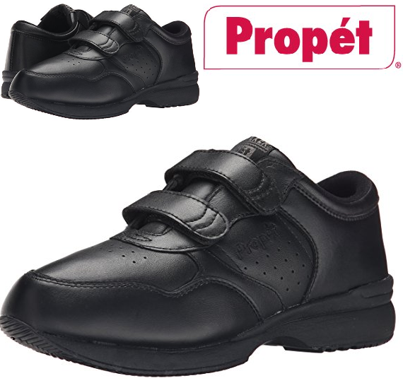 Propet Mens Extra Wide Leather Walking Orthopedic Shoes Black 10.5 XX