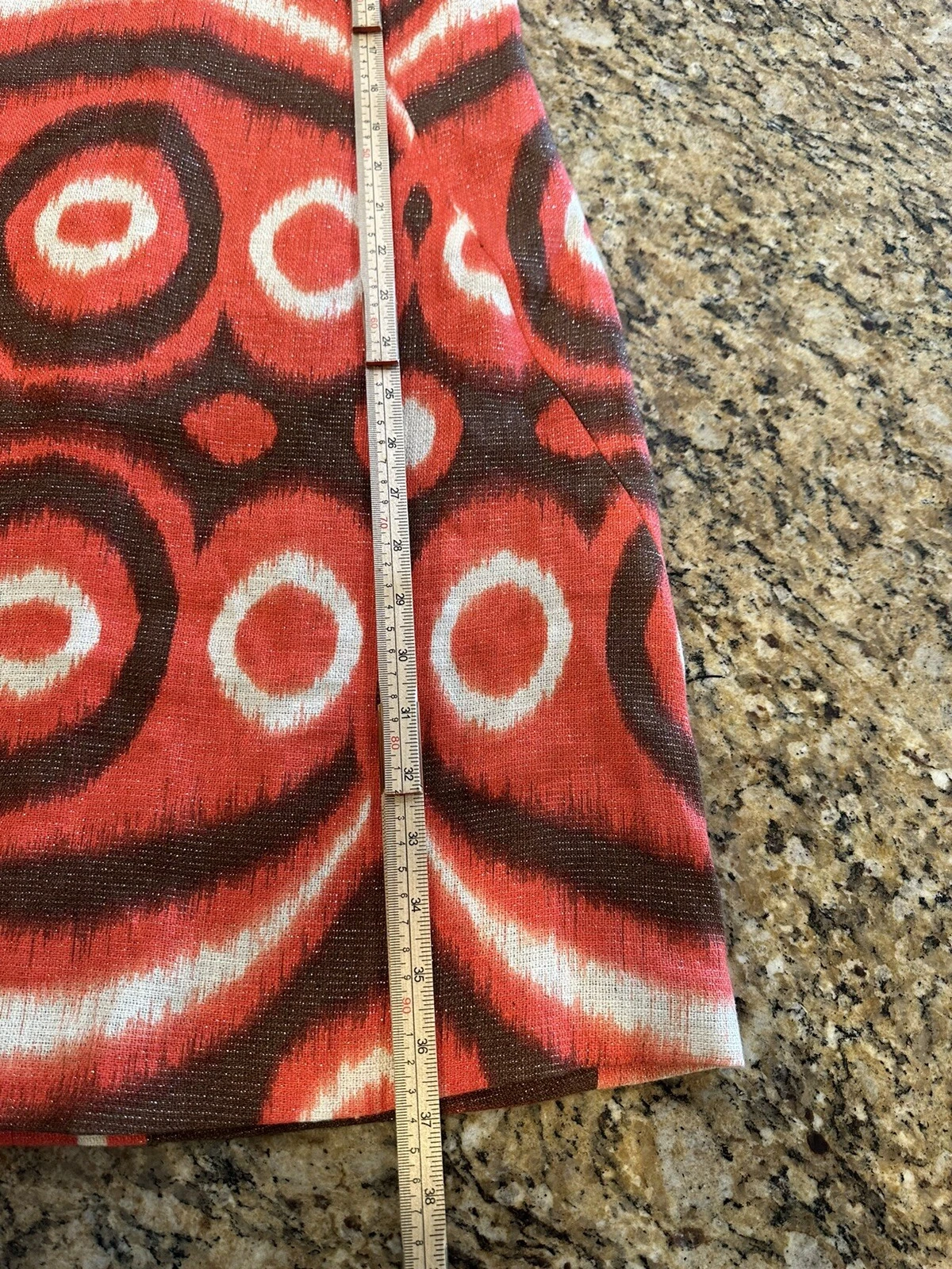 Abito donna Tory Burch stampa Ikat senza maniche linea A. Taglia 8