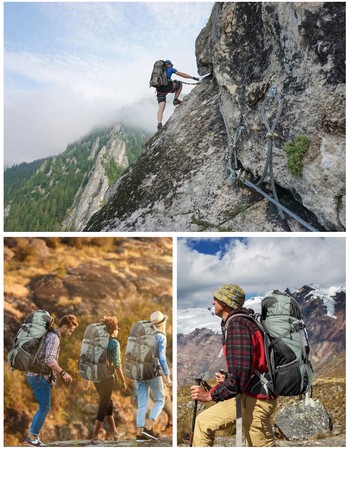 60L camping backpack for men with backpack system and rain cover - 第 17/17 張圖片