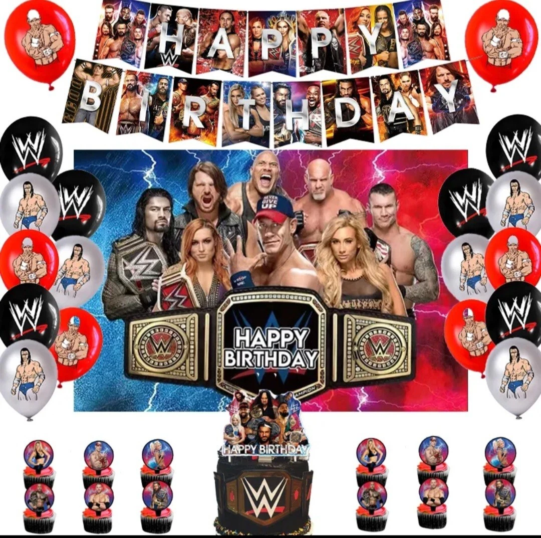 WWE Wrestling Party Supply Balloons Cake Topper eBay