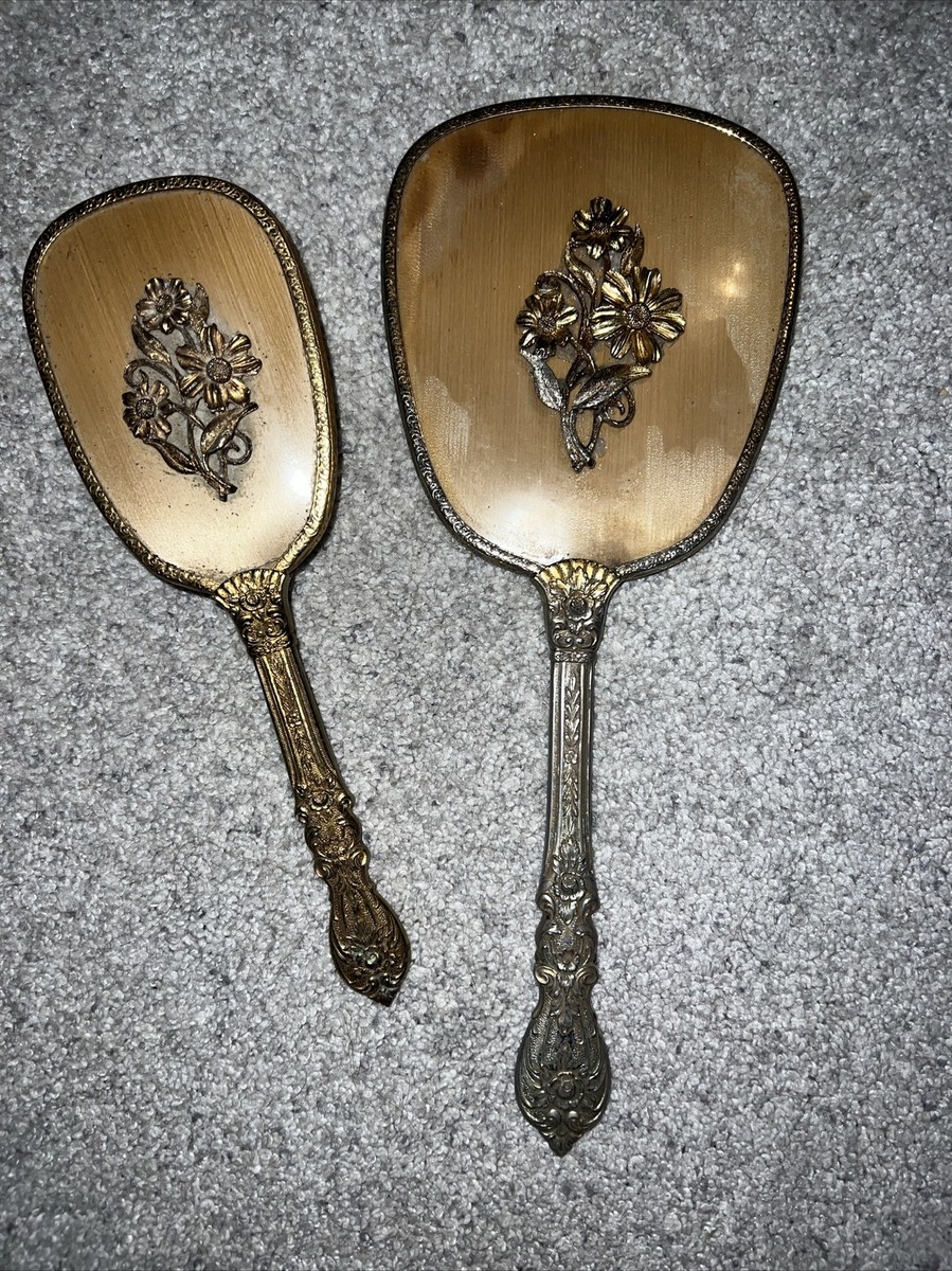 Vintage Elegant Gold Hair Brush and Mirror Set Amazon.com: Beavorty 5pcs Vintage Hand Mirror Comb Set  main image 4