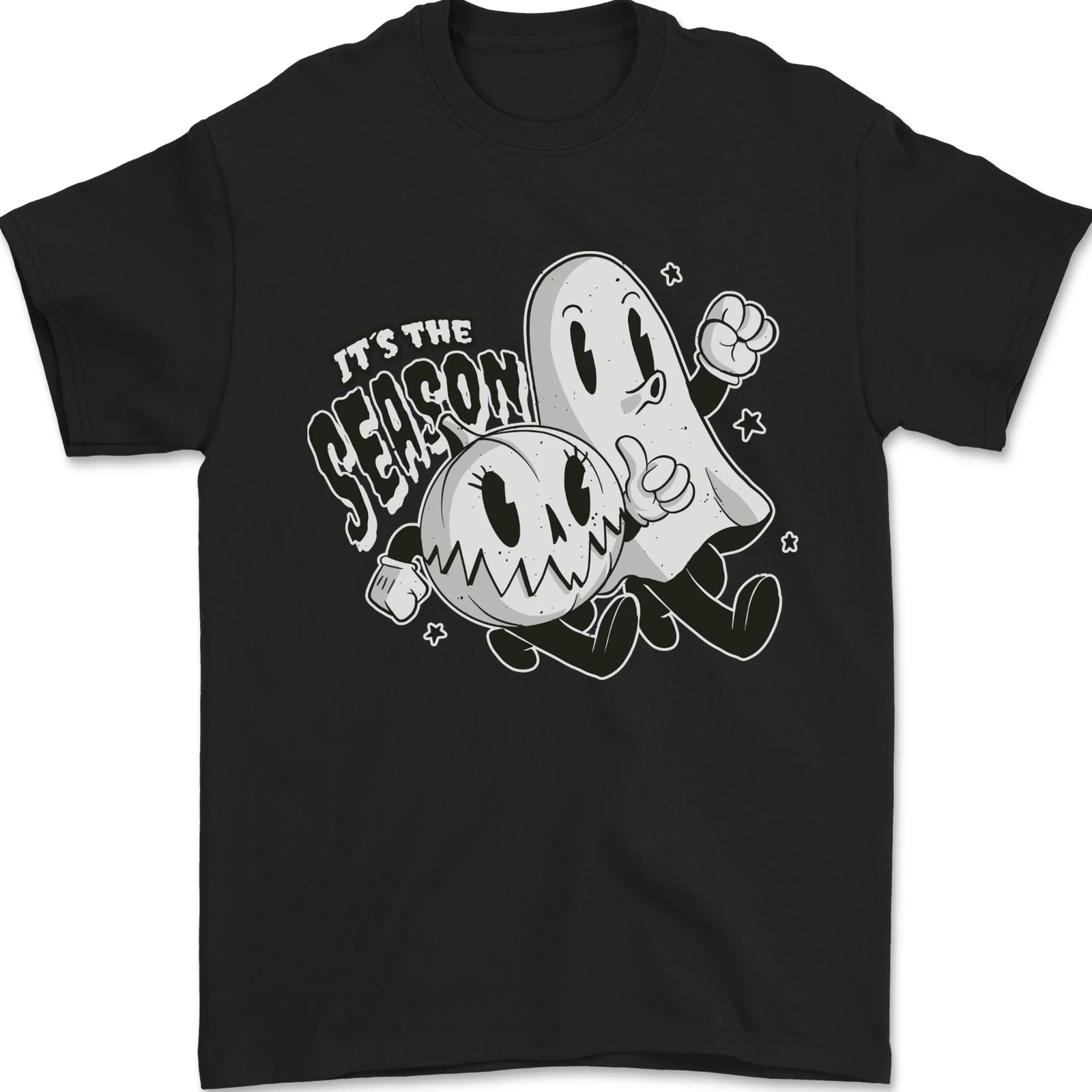 It's the Season Halloween Ghost & Pumpkin Mens T-Shirt 100% Cotton