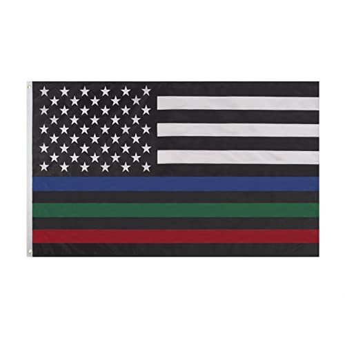 Rothco Thin Red, Blue, and Green Line US Flag  14459