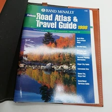 Road Atlas and Travel Guide US Canada Mexico Rand McNally 1998 In Binder 