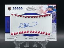 Sam Hilliard 2020 Panini Absolute Rookie Baseball Material Signatures /75 Auto
