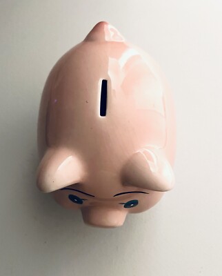 Large Ceramic Piggy Bank Pink In Color 6