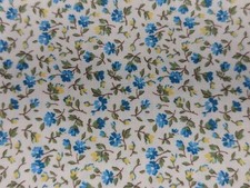 1Yd 11"/44" 100 cotton WINDHAM Fabrics/"IVORY CALICO w/sm Teal Blue Flowers" NEW