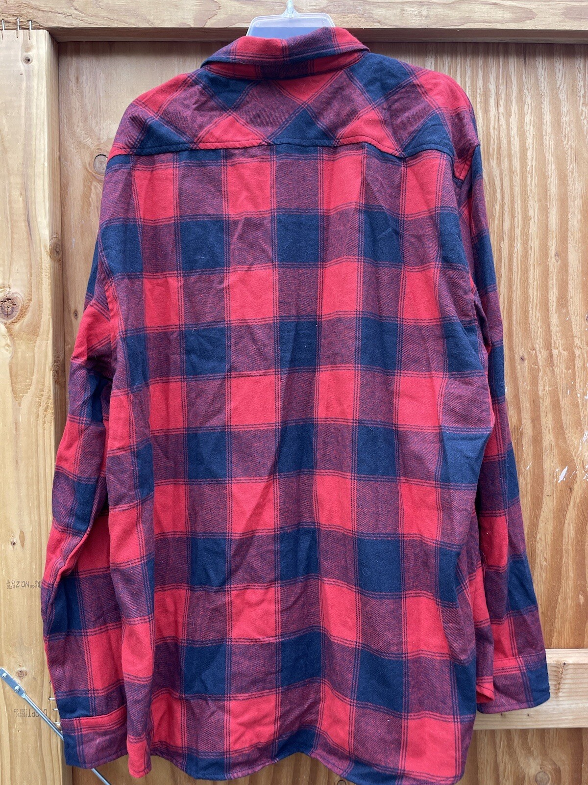 NWOT XL Stillwater Supply Co Red & Navy Plaid Flannel Button Down Long Sleeve