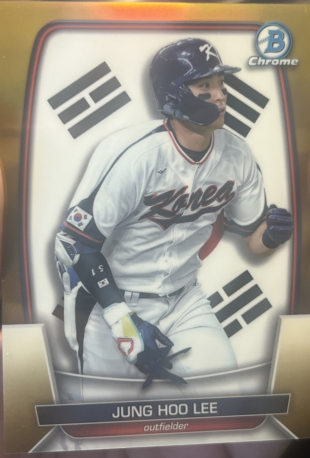 2023 Bowman Chrome WBC-56 Jung-Hoo Lee  Flag Gold Refractor Variations Korea /50
