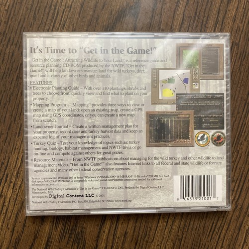 Get In The Game! Attracting Wildlife To Your Land Cd-Rom NWTF Sealed New - Picture 9 of 9
