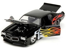 124 Jada Bigtime Muscle 1971 Pontiac Gto Judge Black With Flames 35022
