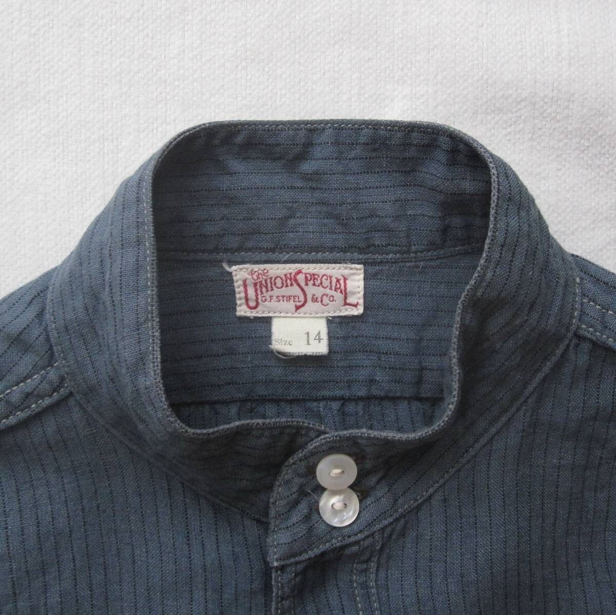 FREEWHEELERS THE SKIPPER 3 4 Sleeve Work Shirt 14 BLUE GRAY men | eBay